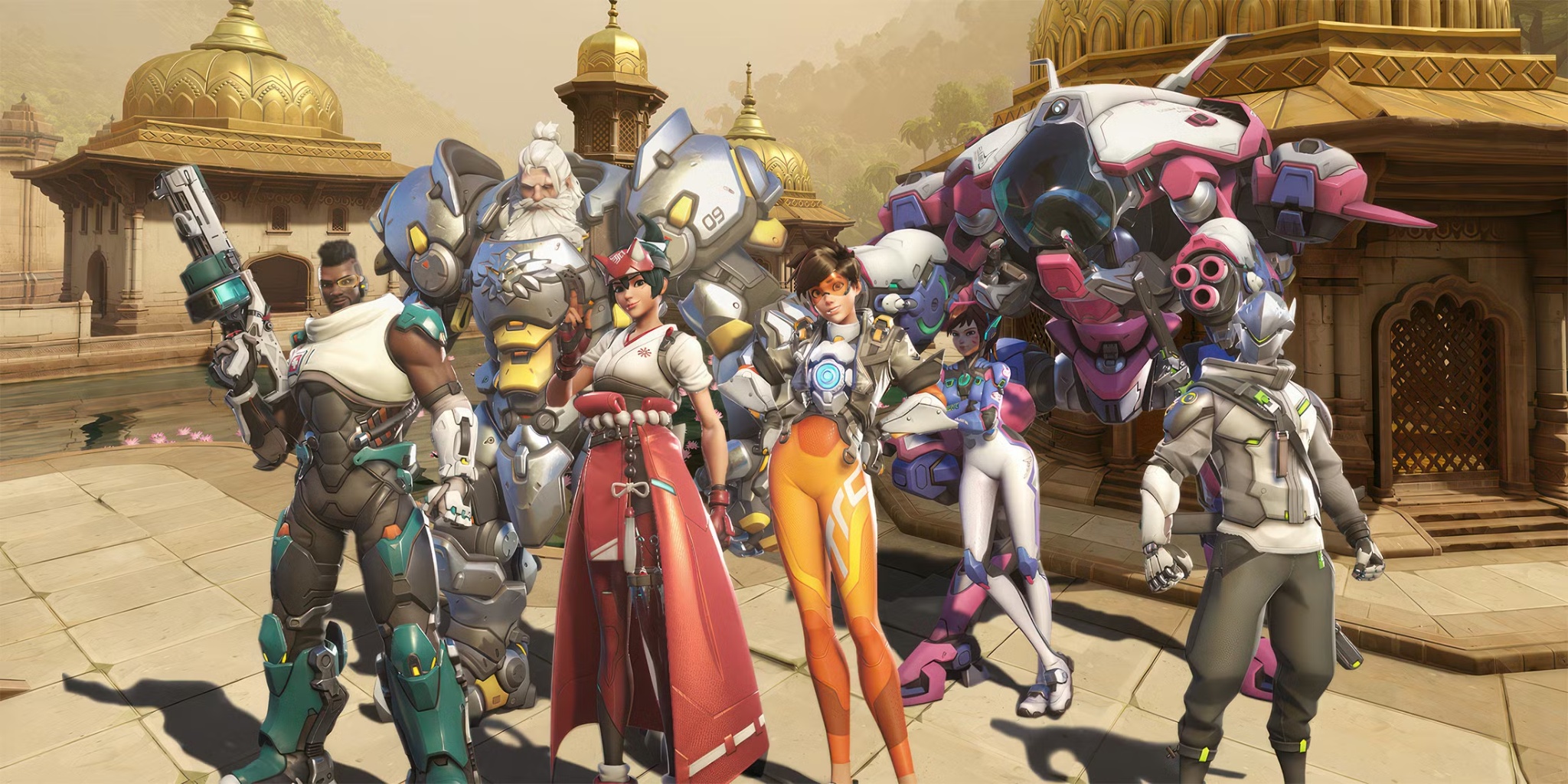 Overwatch heroes in formation